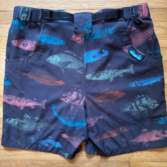 Kavu Shorts Mens Small Belted Outdoor Fish Hiking Trail Casual Summer‎ Quick Dry - Picture 9 of 10